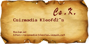 Csizmadia Kleofás névjegykártya